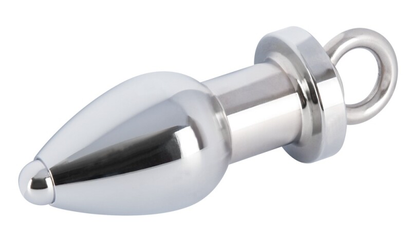 Анальна пробка з наскрізним отвором, 3.7 см, срібляста - Зображення 5