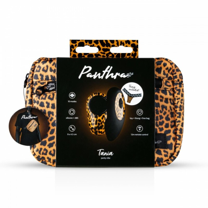 Вібратор в трусики Tania Panty Vibe з трусиками в комплекті, чорний з леопардовим принтом, 9 см х 4.5 см - Зображення 6