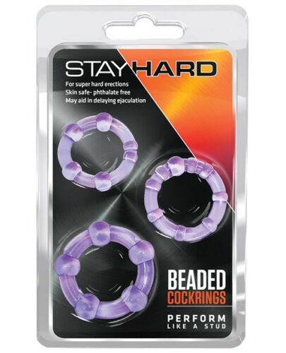 Набір ерекційних кілець Blush Stay Hard різних розміров, фіолетові, 3 шт