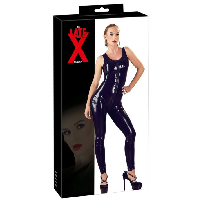 Комбінезон еротичний LateX L на блискавці, латекс, чорний - Изображение 5