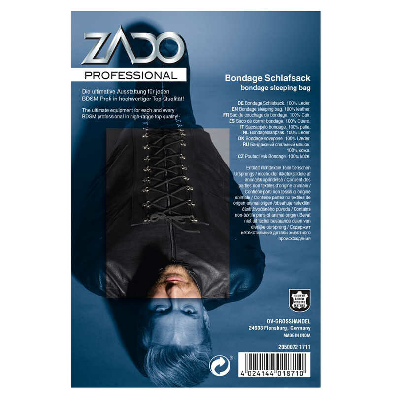 Гамівний мішок для БДСМ-ігор Leather Bondage з натуральної шкіри, чорний - Изображение 7