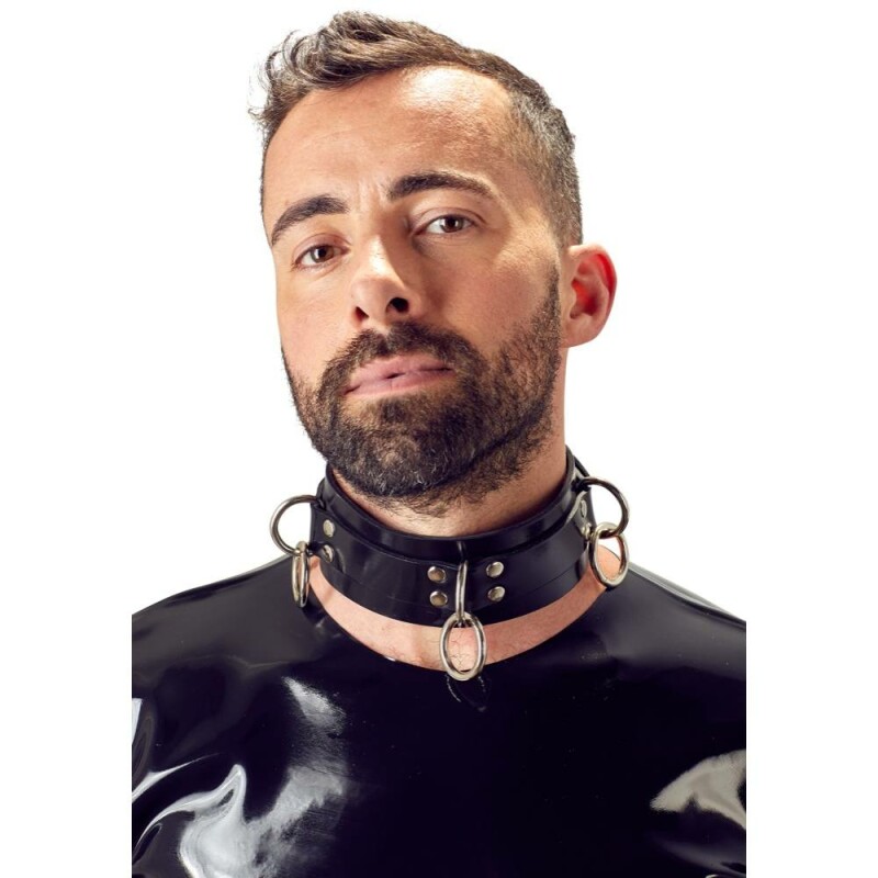 Нашийник Шкіряний LateX, чорний, Розміри 35 см-43 см