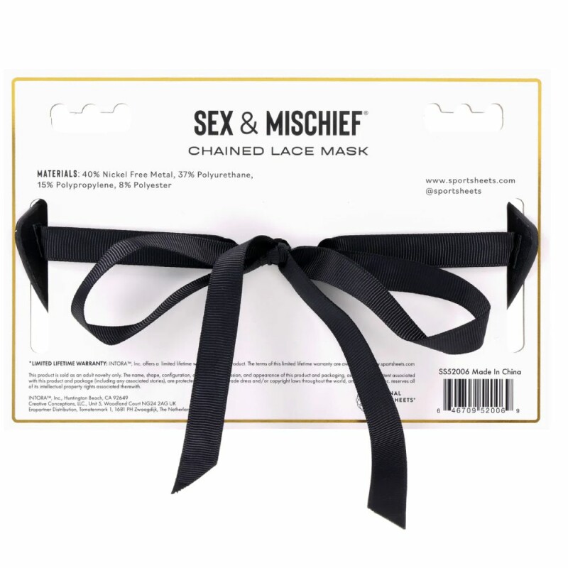 Маска на очі Sex &amp; Mischief мереживна, чорна, One Size - Зображення 4