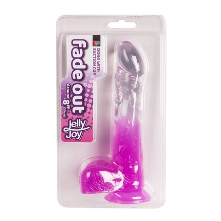 Фалоімітатор Dream Toys з колекції JELLY JOY, на присоску, 20 см х 4 см, прозорий, рожевий