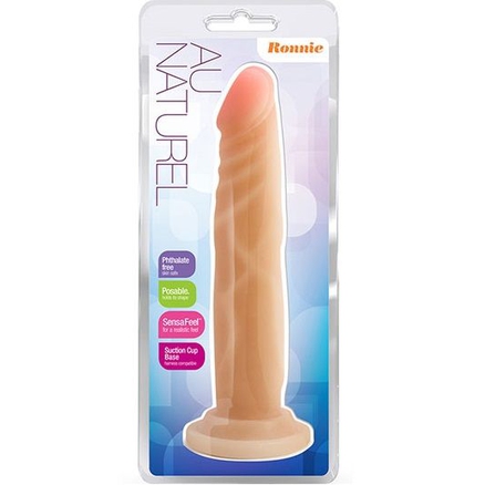 Фалоімітатор реалістичний Blush Au Naturel на присосці, кібершкіра, бежевий, 19 см x 3.8 см - Зображення 1