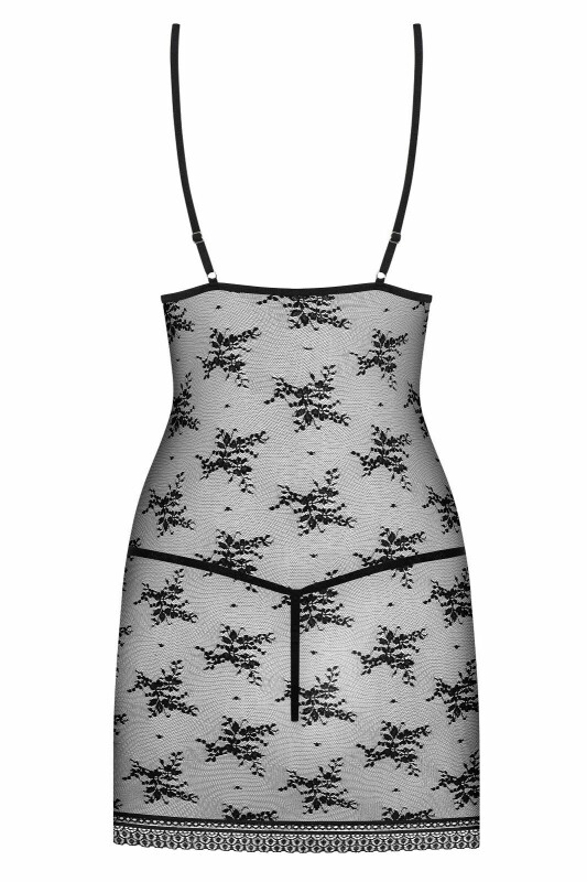 Сорочка і стрінги чорні Obsessive S / M - Зображення 4