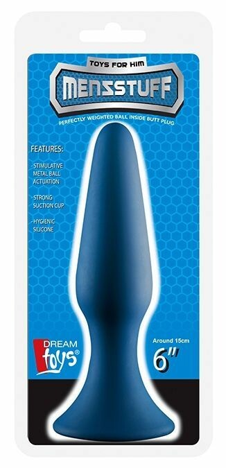 Анальна пробка Dream Toys MenzStuff синя, 15 х 4 см - Зображення 1