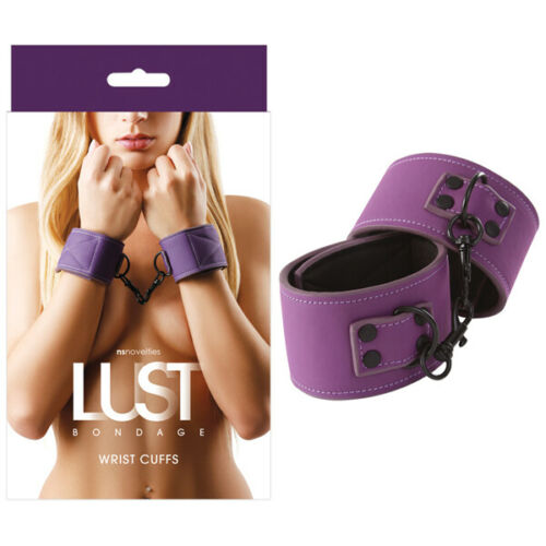 Наручники зі шкірозамінника, LUST, фіолетовий - Зображення 1