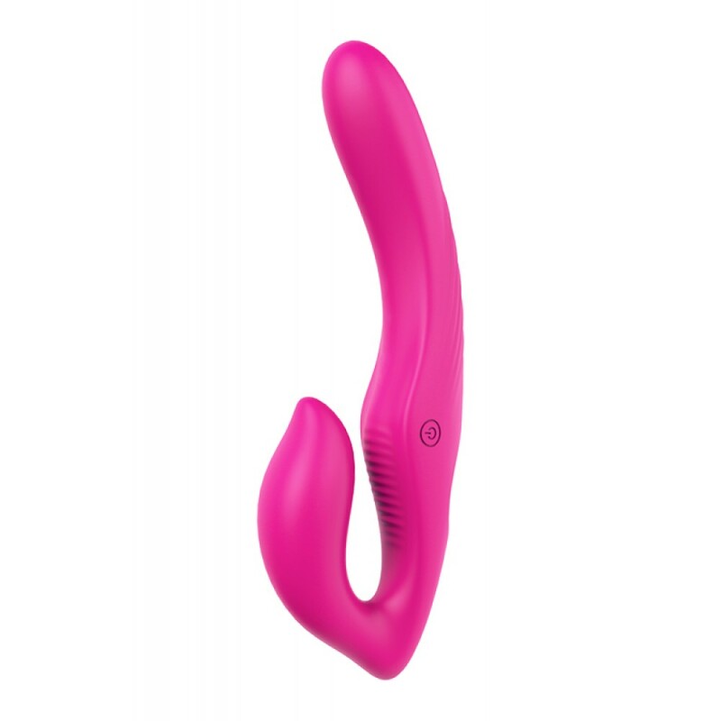 Безремневий страпон Dream Toys з вібрацією, рожевий, 22 см х 3.2 см - Изображение 1