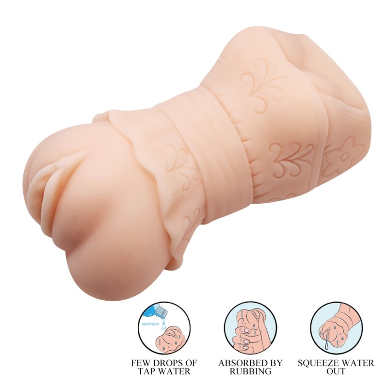 Мастурбатор-вагіна CRAZY BULL 3D Vagina реалістичний, бежевий, 13.5 х 7.1 см - Изображение 1
