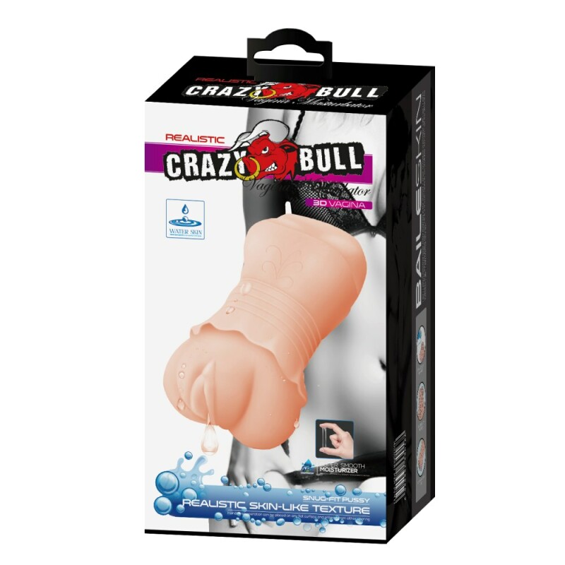 Мастурбатор-вагіна CRAZY BULL 3D Vagina реалістичний, бежевий, 13.5 х 7.1 см - Изображение 5