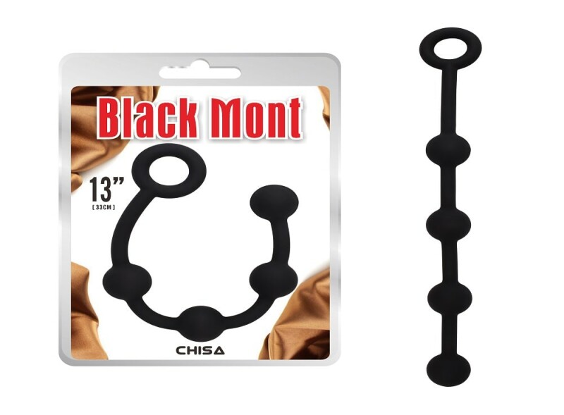 Анальні буси Chisa Black Mont, S, чорні, 33 х 3 см