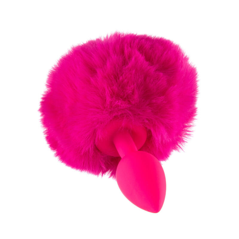 Анальна пробка силікон з хвостиком зайчика, pink S - Изображение 1