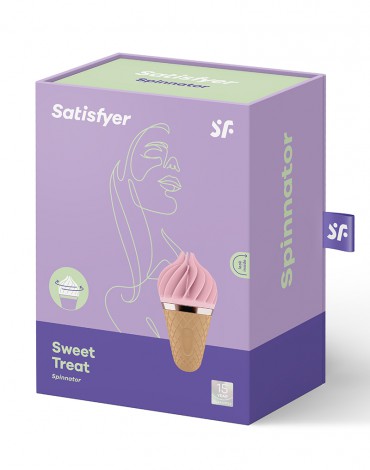 Стимулятор для клітора Satisfyer Sweet Treat з обертовими пелюстками, рожево-коричневий, 10.4 х 5.5 см - Изображение 1