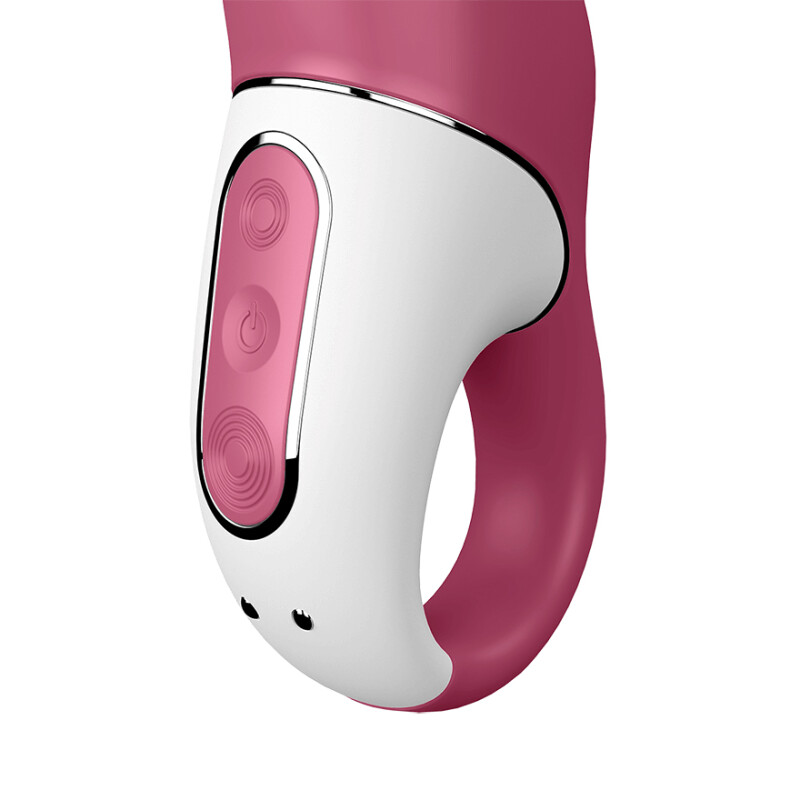 Вібратор Satisfyer Petting Hippo з кільцем, бордовий, 22.9 х 4 см - Зображення 3