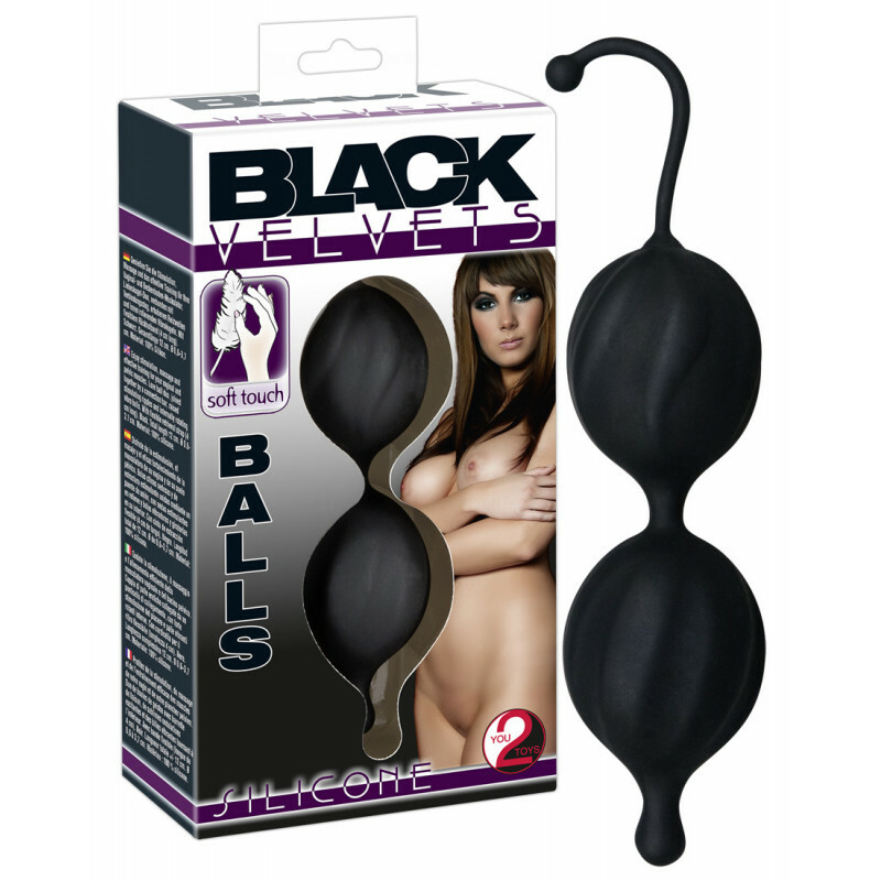 Вагінальні кульки Black Velvets Love Balls, чорні, 16 см х 3.7 см - Изображение 1