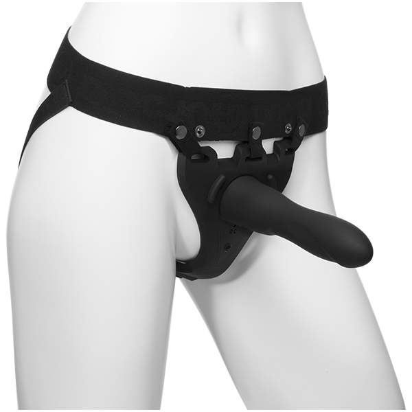 Страпон з вібрацією на пульті управління Body Extensions Strap-On, чорний
