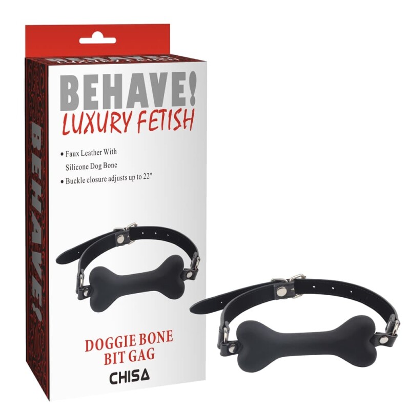 Кляп кісточка Chisa Behave, чорний, 4.6 см