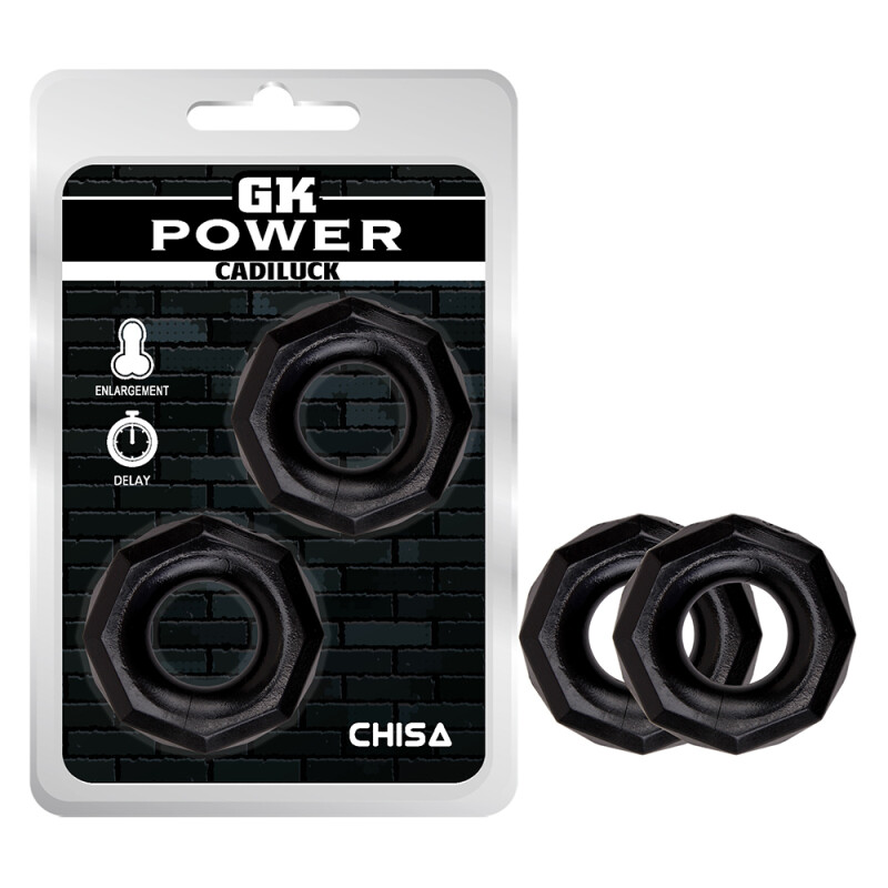 Ерекційне кільце у формі гайки Chisa GK Power, чорне, 2 см, 1 шт.