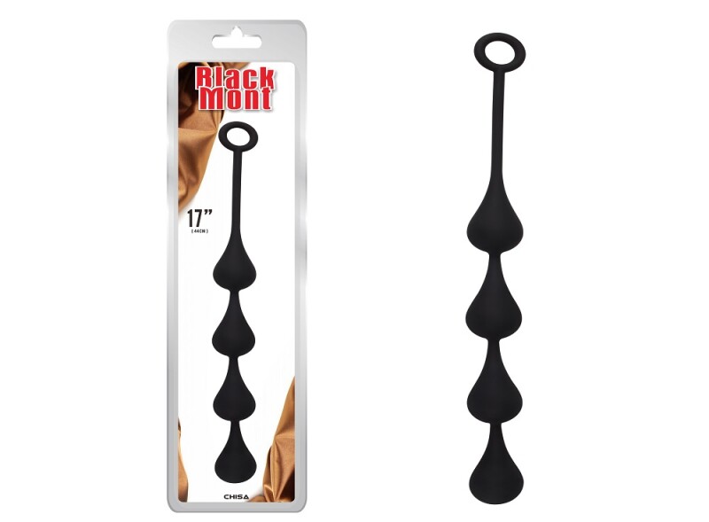 Анальне намисто Chisa Black Mont Anal Penetrator гігантські силіконові, чорні, 44 х 3.9 см