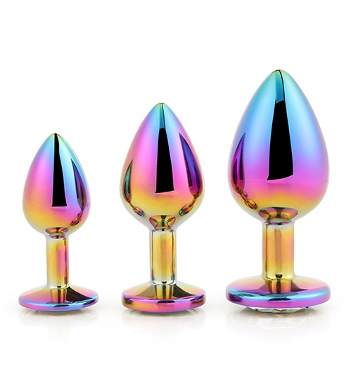 Набір анальних пробок Dreamtoys Multicolour зі стразами, різнокольоровий, 3 шт - Зображення 3