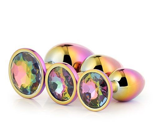 Набір анальних пробок Dreamtoys Multicolour зі стразами, різнокольоровий, 3 шт - Зображення 4
