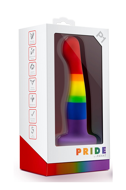 Фалоімітатор Pride, на присоску, Райдужний, 13 х 2.9 см - Изображение 2