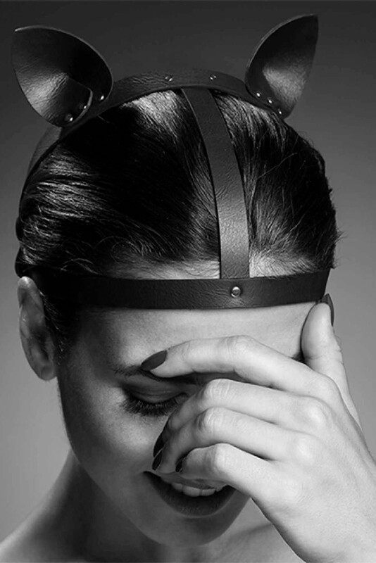 Збруя на голову з котячими вушками MAZE Bijoux Indiscret, веганська шкіра - Зображення 2