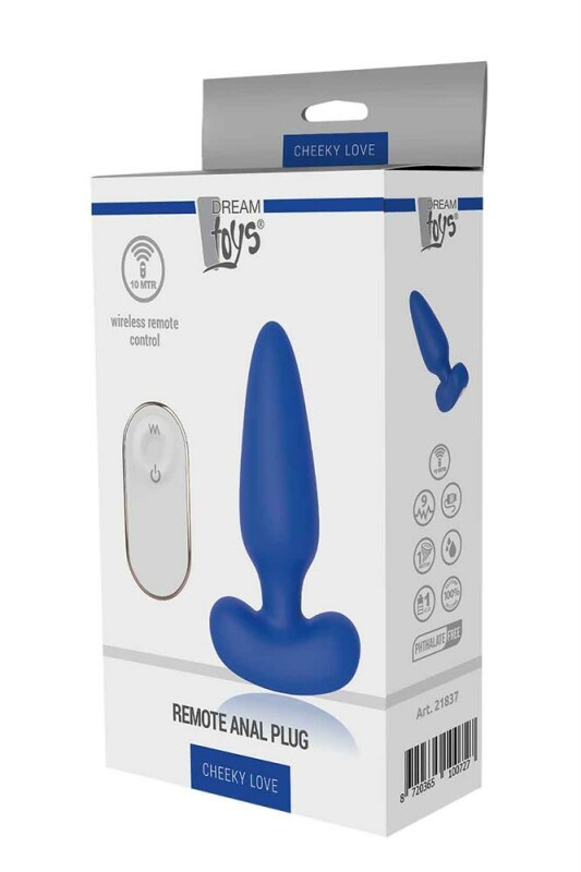Анальна пробка з вібрацією Dream Toys з дистанційним управлінням, синя - Изображение 1