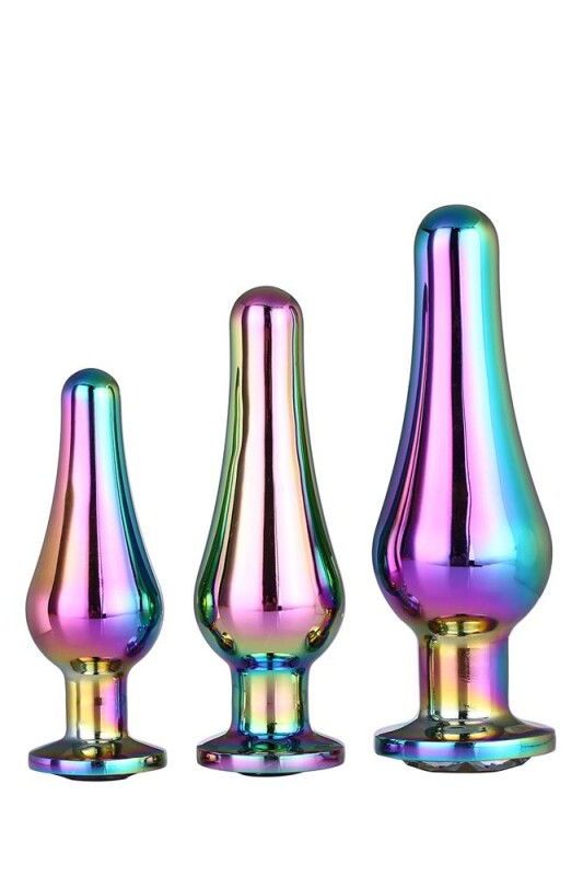 Набір анальних пробок Dream Toys Gleaming Love зі стразами, різнокольоровий, 3 шт