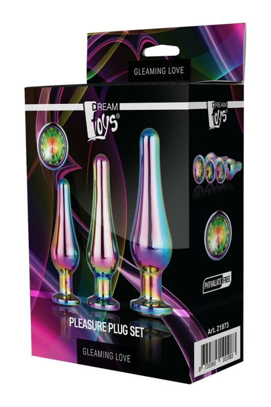 Набір анальних пробок Dream Toys Gleaming Love зі стразами, різнокольоровий, 3 шт - Зображення 1