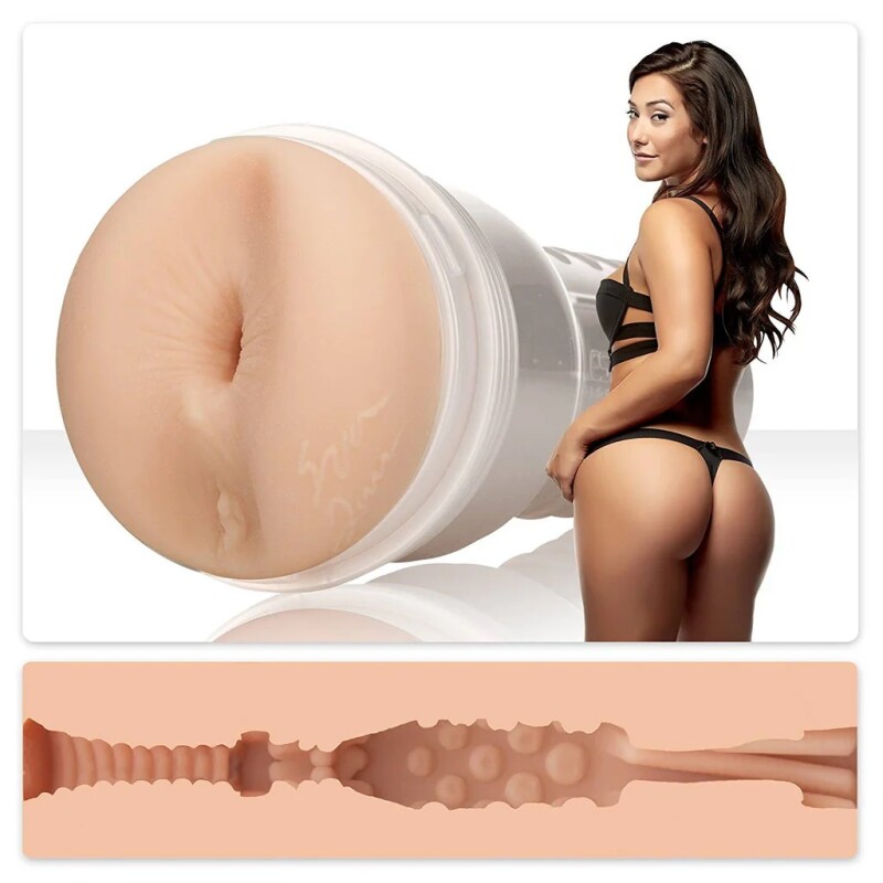 Мастурбатор анус у колбі Eva Lovia Fleshlight, кібершкіра, бежевий, 25 х 8.5 см