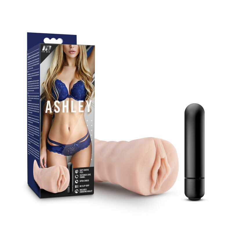 Мастурбатор реалістичний Ashley з вібро кулею, бежового кольору, 13 х 3.7 см - Зображення 2