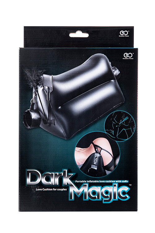 Секс-подушка надувна Dark magic з фіксаторами, стеком і тіклером, чорні - Зображення 5