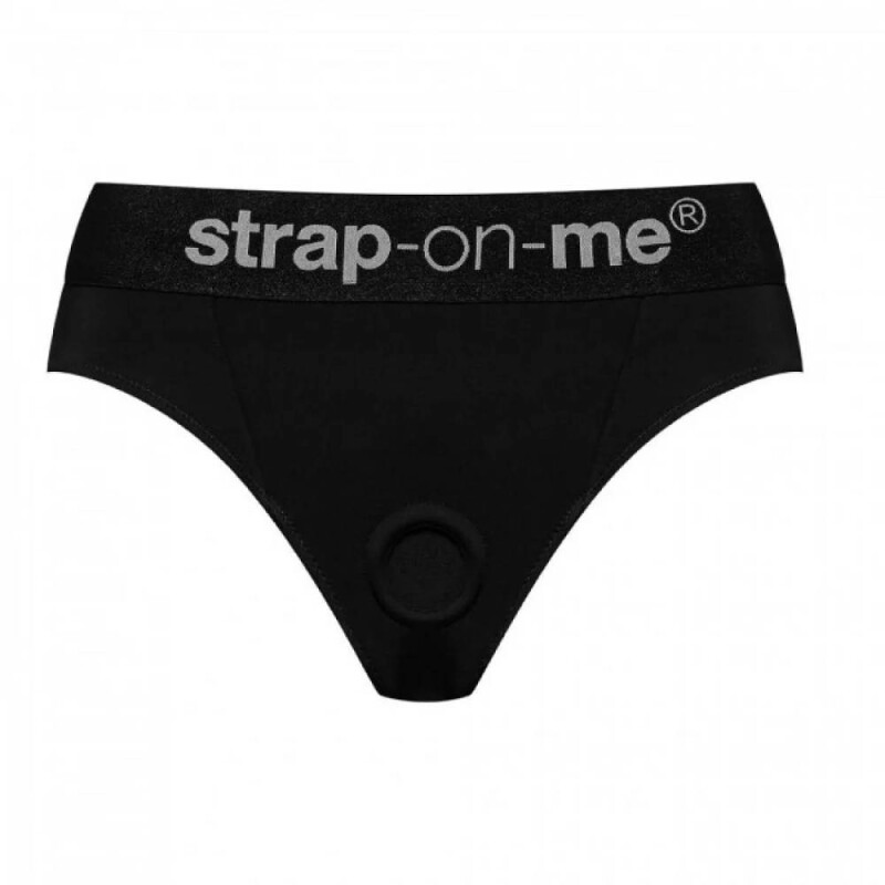 Трусики для страпону, L, Strap-On-Me кільцеве кріплення, з відритими сідницями, чорні - Зображення 2