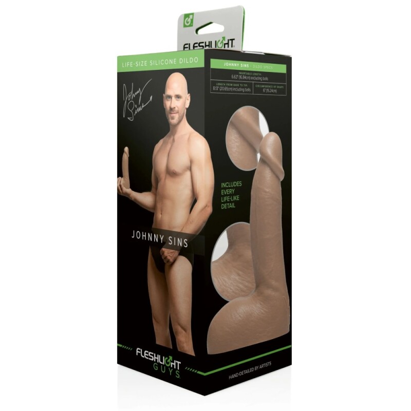 Фалоімітатор реалістичний Johnny Sins Fleshlight Guys, силіконовий, бежевий, 24.8 х 4.8 см - Изображение 1