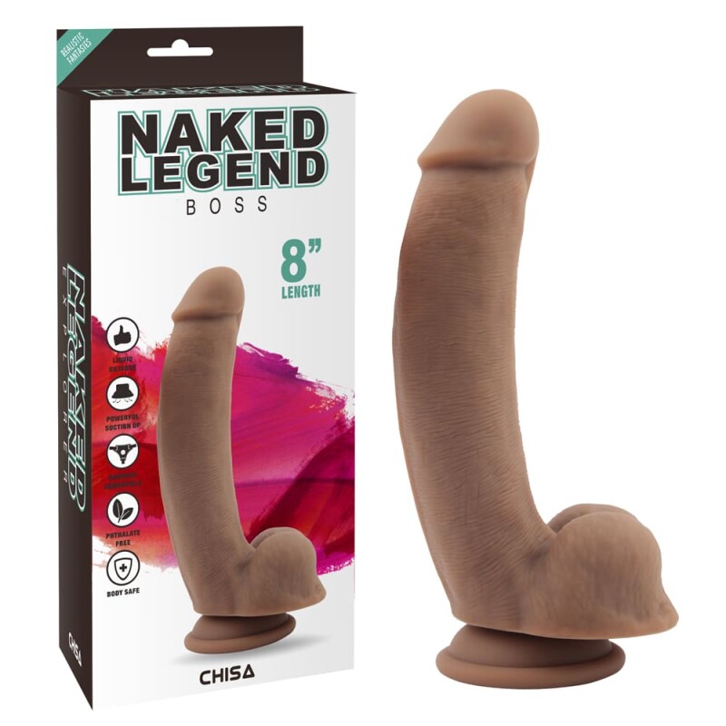 Фалоімітатор реалістичний Chisa Naked Legend, з присоскою, коричневий, 20.5 х 4.1 см