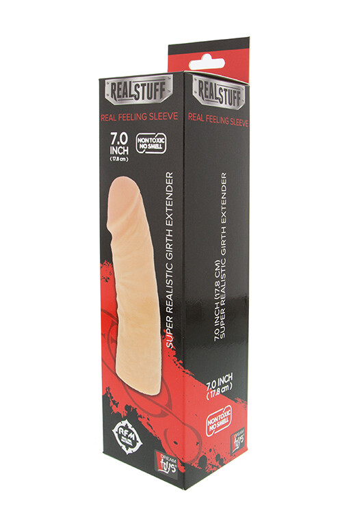 Насадка на пеніс Dream Toys RealStuff, бежева, 17.8 х 4 см - Изображение 1