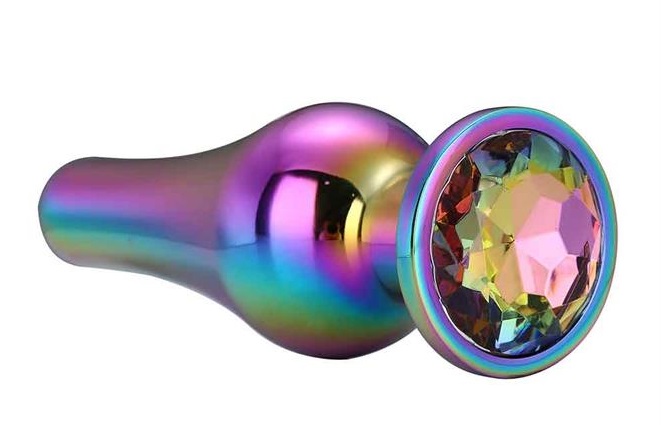 Анальна пробка, S, конічної форми Dream Toys зі стразом, різнобарвна - Изображение 2
