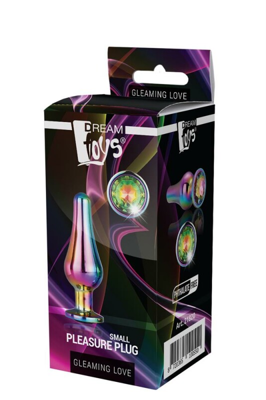 Анальна пробка, S, конічної форми Dream Toys зі стразом, різнобарвна - Изображение 5