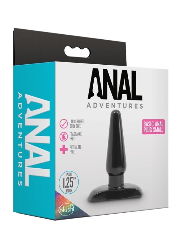 Анальна пробка Anal Adventures, чорна, 10.8 х 3.1 см - Зображення 1