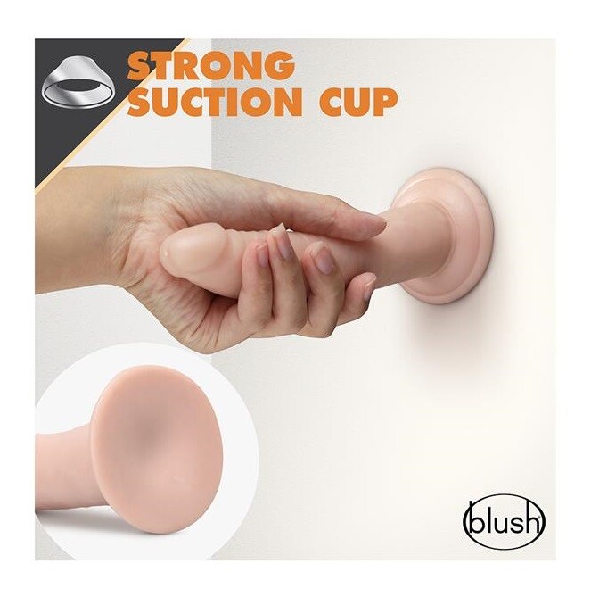 Фалоімітатор самозмащувальний Blush Dr. Skin на присосці, бежевий, 19 х 3.8 см - Зображення 4
