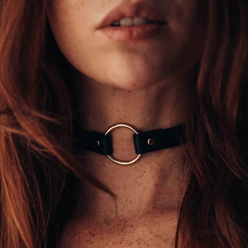 Чокер тонкий з веганської шкіри MAZE Bijoux Indiscret, чорний, 31-41 см - Зображення 1