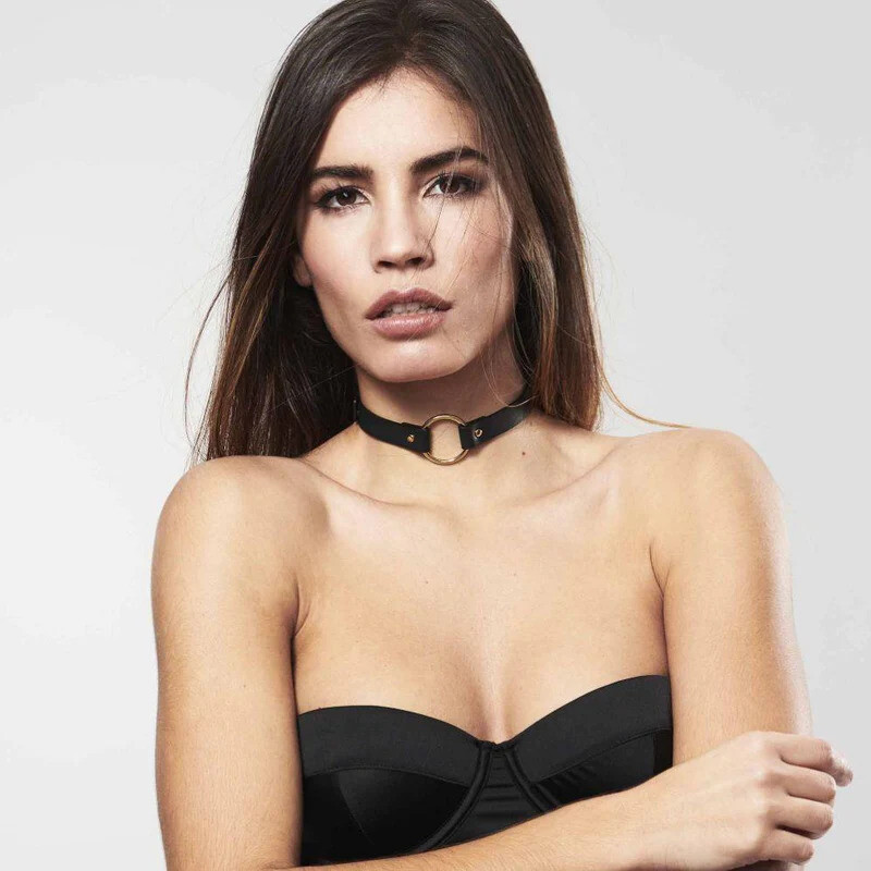 Чокер тонкий з веганської шкіри MAZE Bijoux Indiscret, чорний, 31-41 см - Зображення 4