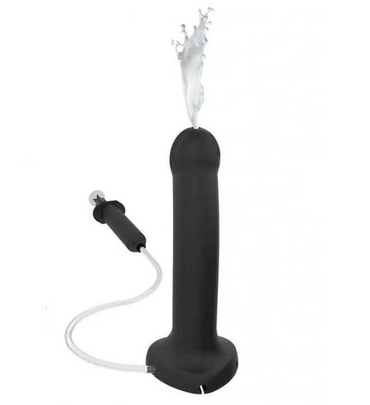Фалоіммітатор з сім'явипорскуванням Strap-On-Me, чорний, розмір L, 19.6 х 3.6 см - Изображение 2
