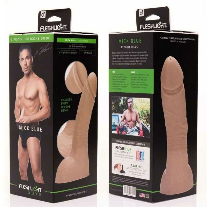Фалоімітатор реалістик з мошонкою FleshLight Mick Blue, бежевий, 21 х 4.7 см - Зображення 3