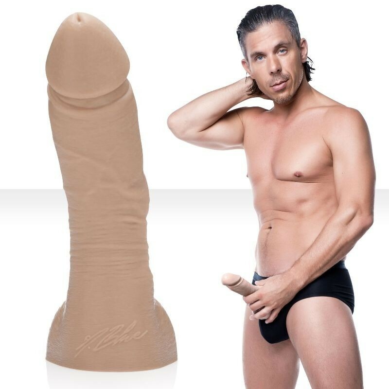 Фалоімітатор реалістик з мошонкою FleshLight Mick Blue, бежевий, 21 х 4.7 см