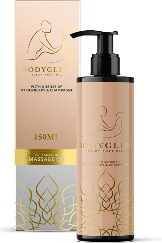 Масажна олія BodyGliss з ароматом полуниці і шампанського, 150 мл