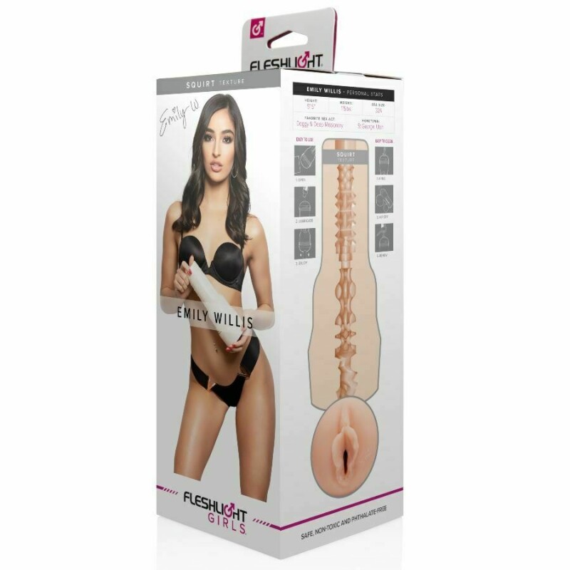 Мастурбатор вагіна в колбі Fleshlight Емілі Вілліс реалістичний з кібершкіри, бежевий, 25 см - Зображення 5