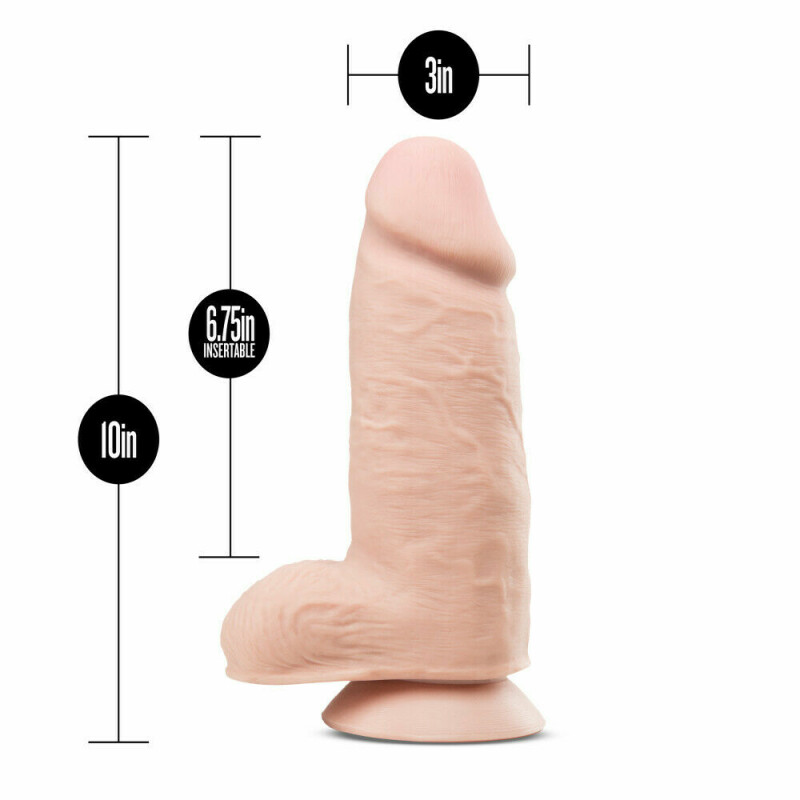 Фалоімітатор гігантський Blush Au Naturel реалістичний, кібершкііра, 25.4 х 7.6 см - Изображение 4